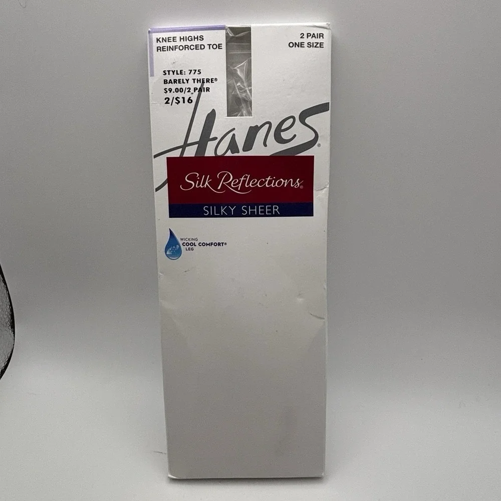 Hanes Silk Reflections Knee Highs Silky Sheer Barely There 775 Reinforced Toe